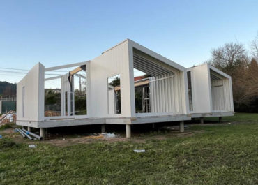 vista de una obra de una casa modular